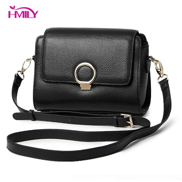 

hmily women messenger bag genuine leather female crossbody bag european style ladies shoulder cover sweet shopping women