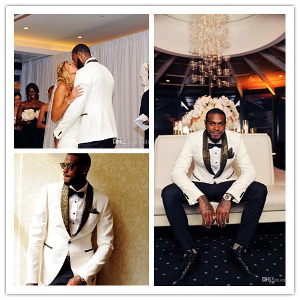 

white men tuxedos groom wedding suits slim fit bridegroom groomsmen suit two pieces formal jackets for men(jacket+pants) with bow tie, Black;gray