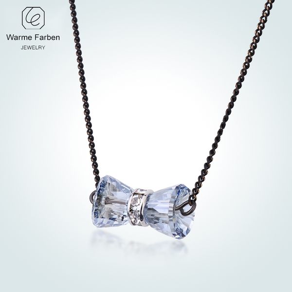 

warme farben crystal from women necklace small hourglass crystal pendant necklace fine jewelry gift fashion collares, Silver