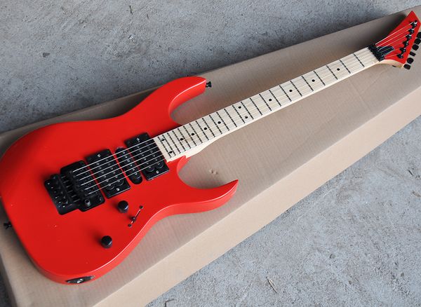 Фабрика Оптовая Red Floyd Rose гитара Electric с перевернутым бабкой, HSH Пикапы, Maple грифа, 24 ладов, Black оборудований