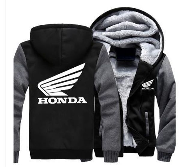 

Winter hoodie motorcycle logo honda red white print thicken men women warm autumn clothe weat hirt zipper jacket fleece hoodie