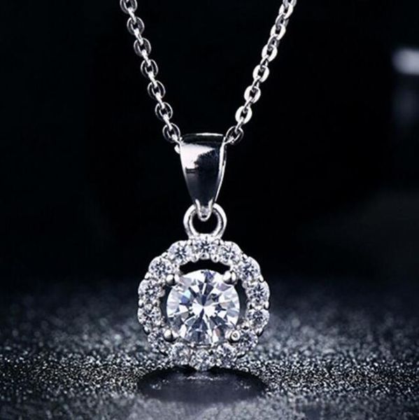 

zhf jewelry vintage pendant necklace women jewelry large cz diamond chain necklace choker female silver plated jewelry rose aaccessory
