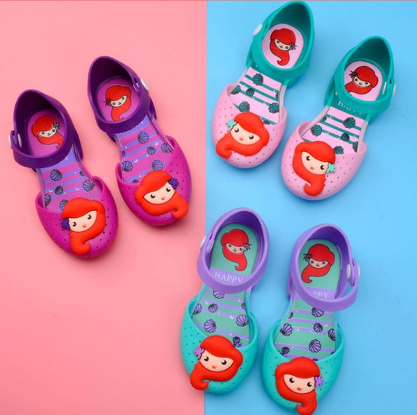

girl melissa jelly shoes 3 color summer new mermaid korean version of the lovely princess shoes girl sandals lc924, Black;red