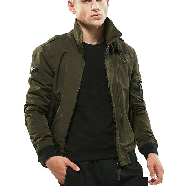 

men bomber jacket fashion casual army soldier flight jackets uniform coat men clothes 2018 spring autumn jacket, Black;brown