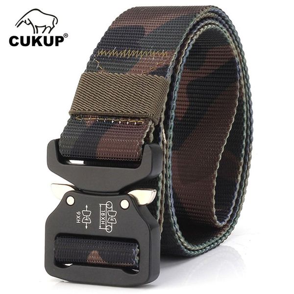 

cukup multifunction fan quick release buckle training outdoor thickening classic camouflage nylon belts cbck126, Black;brown