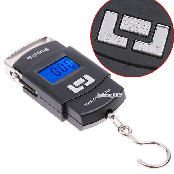 

50kg 10g electronic portable digital scale hanging hook fishing travel luggage weight scale balance scales steelyard