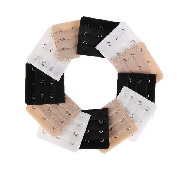 

4pcs/pack women's fashion bra back extenders 3-hook soft bra back extenders fashion accessories black/white/nude
