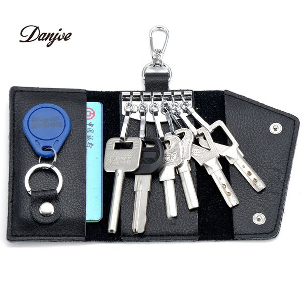 

danjue designer genuine leather men car key bag men&women natural cowhide coin purse fashion key holder wallet keys case, Red;blue