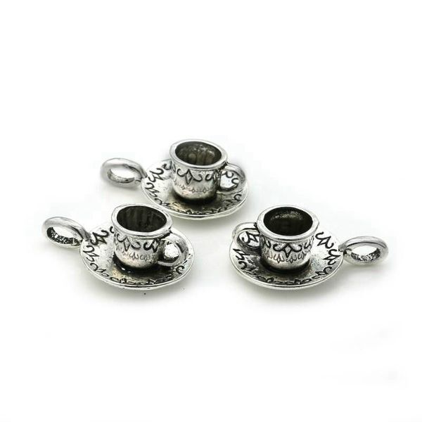 

античное серебро чашка кофе чайник очарование кулон necklacebracelet аксессуары мода женщины ювелирные изделия оптовая уникальный подарок, Bronze;silver