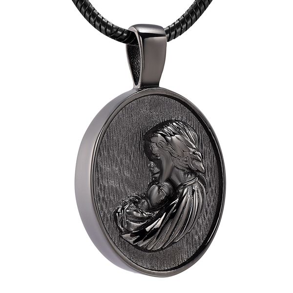 

lkj0341 oval shape cremation pendant never fade stainless steel ashes holder keepsake urn locket for loved baby, Silver