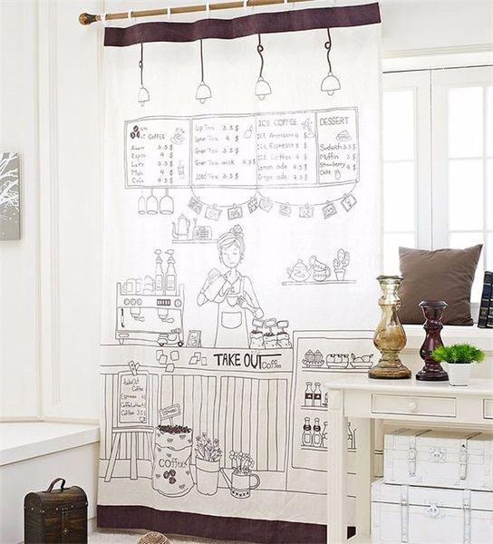 2019 Wholesale Luxury Kitchen Door Curtains Polyester Rustic