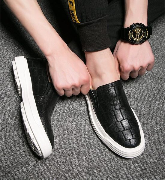 

2019 New style Casual Men Shoes Genuine Leather Loafers Trendy Flats for Man Sneakers Oxford Leisure Shoes J144