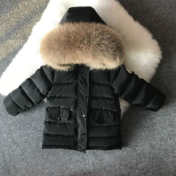 

2017 winter kids short design thickening white duck down coat baby big leather fur collar clothing toddler boys warm down jacket, Blue;gray