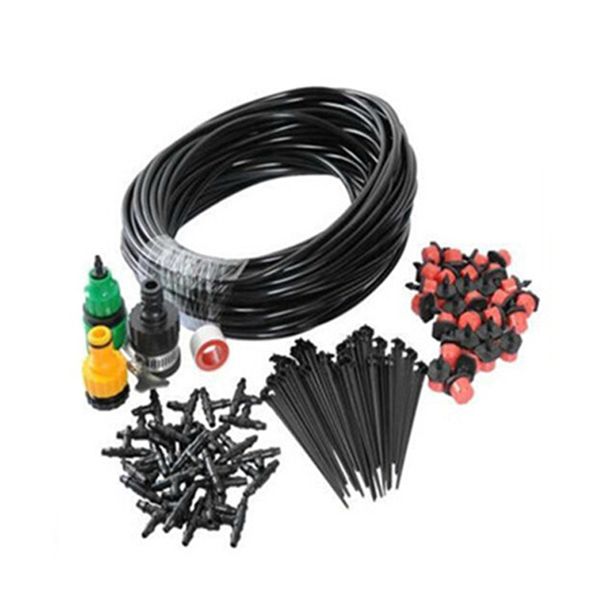 

diy micro drip irrigation system plant automatic self watering garden hose kits +12x adjustable dripper 10m hg99