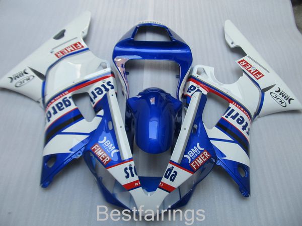 Heißer Verkauf Verkleidungssatz für Yamaha R1 2000 2001 blau weiße Verkleidungen YZF R1 00 01 BS24