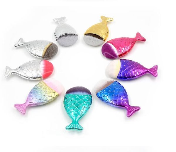 

makeup brush single foundation makeup brushes mermaid soft hair fish scale fishtail bottom brush powder blush makeup cosmetic brush
