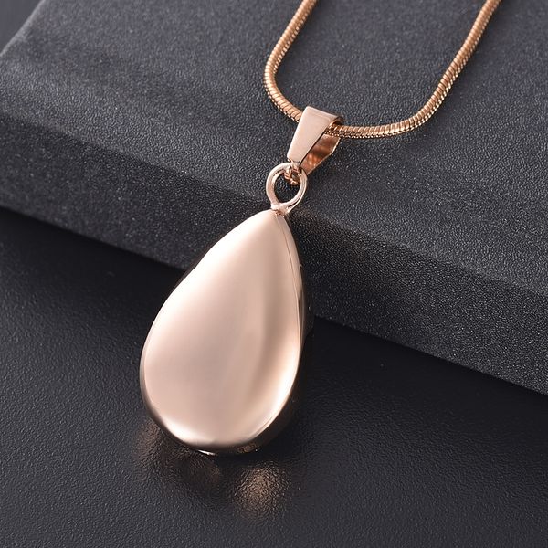 

lkj12729 funnel & gift box, teardrop shape stainless steel cremation jewelry funeral urn ashes holder keepsake men women, Silver