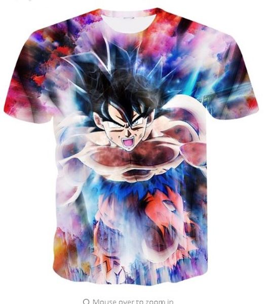 

новое прибытие мужчины / женщины классический аниме dragon ball унисекс 3d футболка гоку summe мода стиль хип-хоп повседневная футболка s-xx, White;black