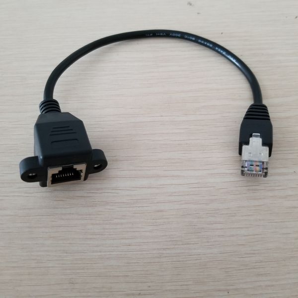 

lock panel mount rj45 network data extension cable male to female 30cm black