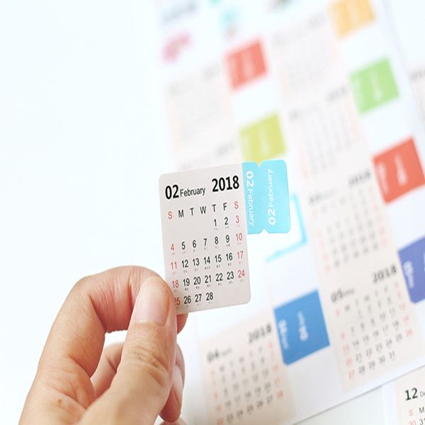 

4 designs 2018 calendar sticker notindex monthly category sticker planner accessorie slip sheet new year cute planner tabs