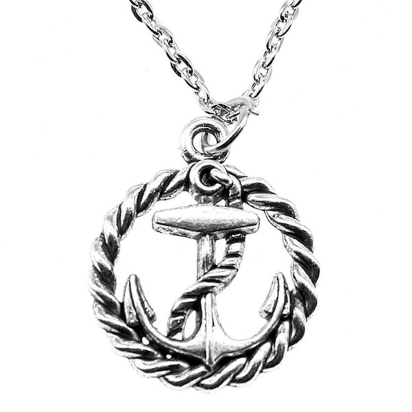 

wysiwyg 5 pieces metal chain necklaces pendants pendant necklace women anchor 26x21mm n2-b13016, Silver