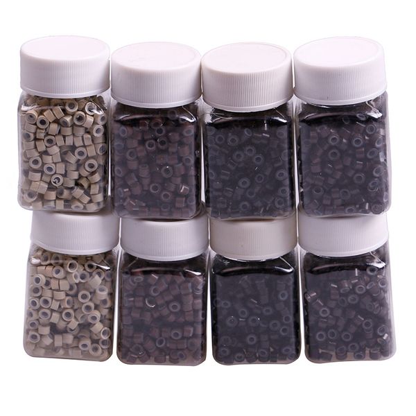 

new arrive ale 5mm microbeads lining rings loops beads tools for hair extension 500pcs/bottle, Black