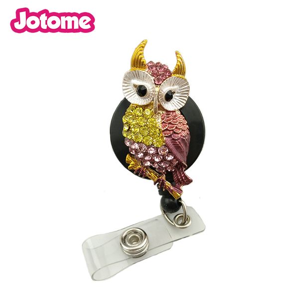 

50pcs/lot animal owl nurse medical yoyo id card name retractable badge reel holder clip, Gray