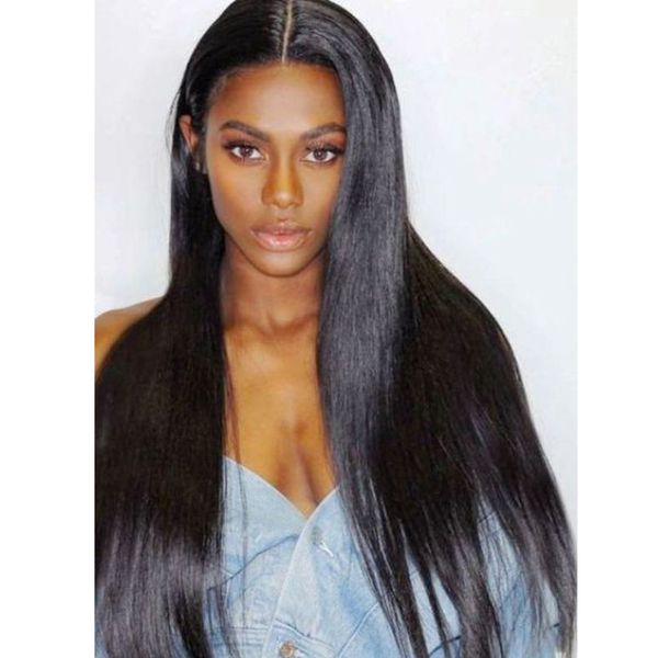 Fashion Brazilian Hair Long Straight Wig Simulation Human Hair Wig