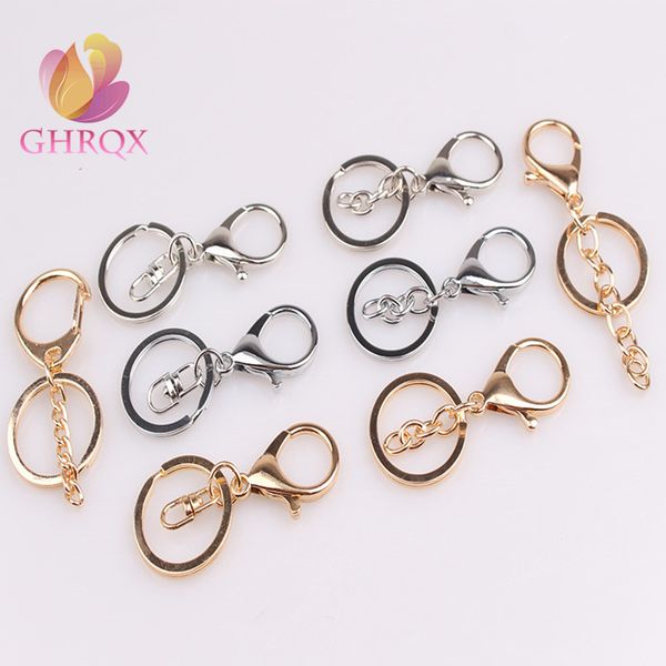 

ghrqx 2pcs silver/gold /antique bronze/gun black alloy key chains key rings keyrings keychain diy jewelry material
