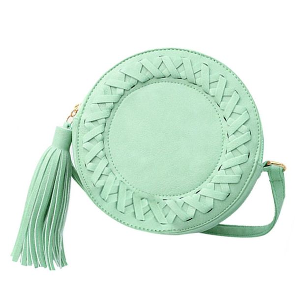 

fashion round women tassel bag woven crossbody bags for womens shoulder bag ladies cute knitting circular women messenger