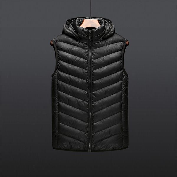 

kunyulang 2018 new fashion autumn winter vest men hood warm sleeveless camouflage vest size m~5xl 8033, Black;white