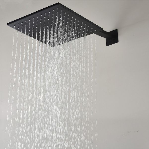 

Black Brass Rainfall Shower Head 12 Inch Bathroom Faucet Replace Head Bathroom Ceiling Mounted Round & Square