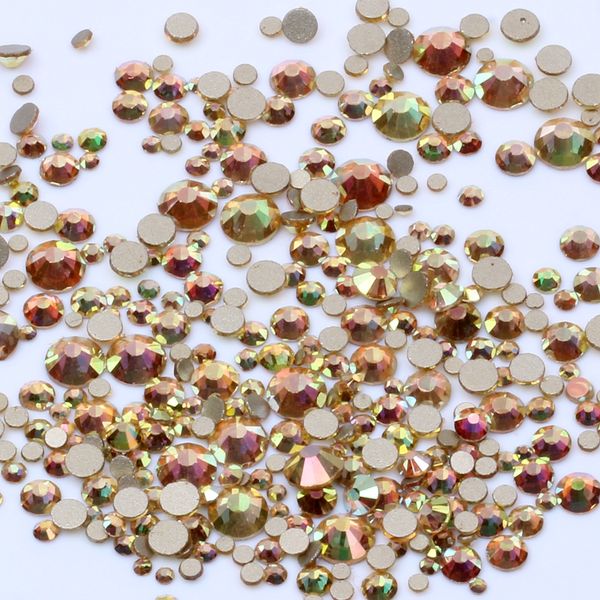 

metallic shine many size non ix gold bottom crystal rhinestones glass glue on for wedding dresses diy nail art decorations, Silver;gold