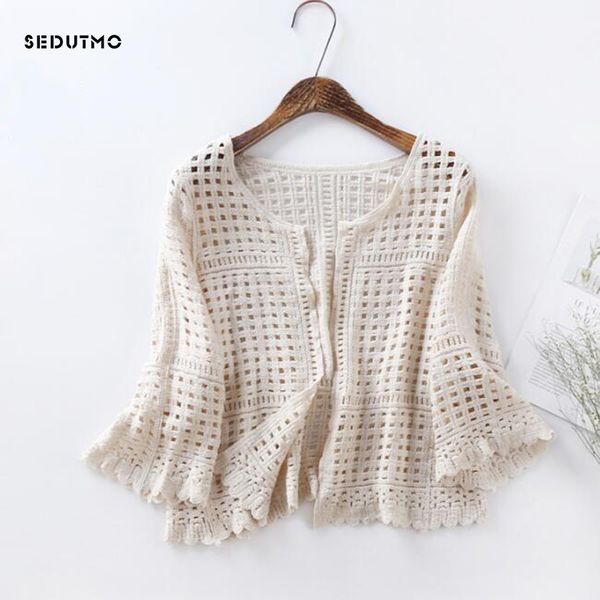 

sedutmo 2018 summer lace cardigan blouse women knitted tunic white kimono blouses autumn boho plus size beach shirt ed235