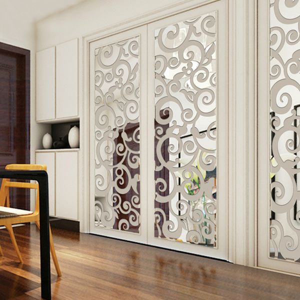 

3d clouds pattern acrylic mirror wall stickers living room bedroom entrance tv background decorative wall stickers home decor
