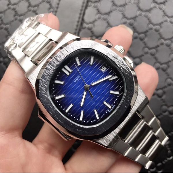 

latest of the nautilus blue dial fashion swiss brand men business watch automatic mechanical wristwatches relogio masculino, Slivery;brown
