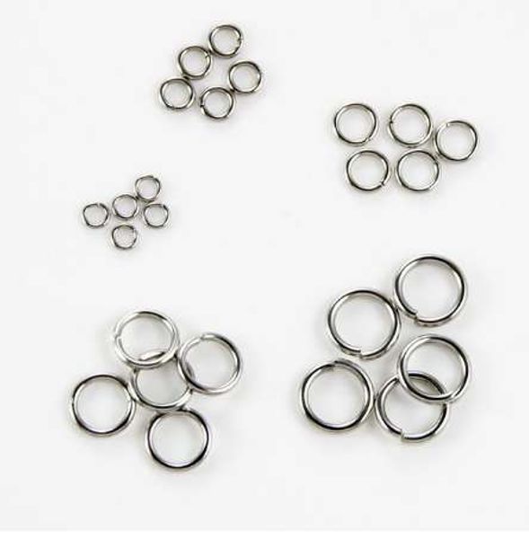 

stainless steel jewelry findings jump rings split rings, Silver