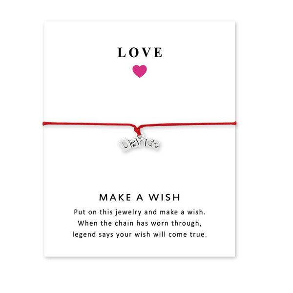 

style wish card charm bracelet mantra bracelet engraved dance dangle charm bracelets jewelry with card, Golden;silver