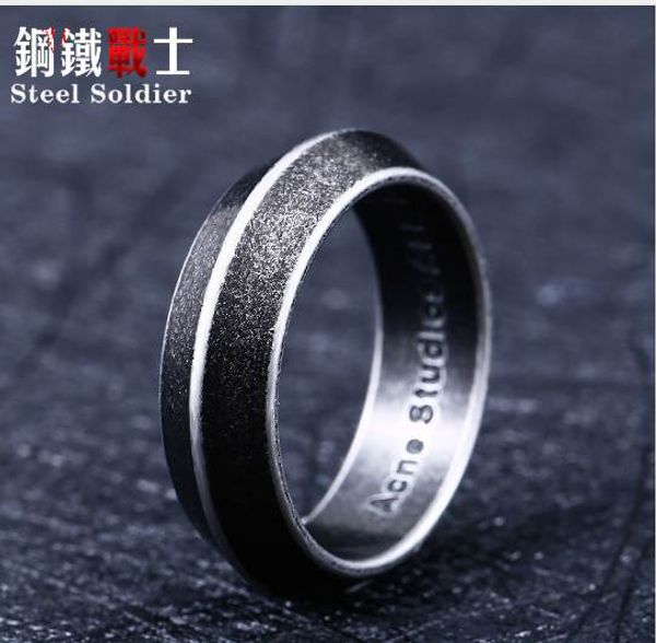 

steel soldier fashion simple ring for women and men popular viking style jewelry, Silver