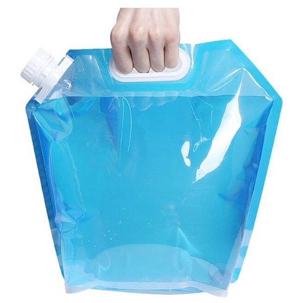 Borsa per il trasporto di acqua potabile pieghevole da 5 litri Bottiglie d'acqua portatili Borse d'acqua pieghevoli per borraccia da campeggio all'aperto