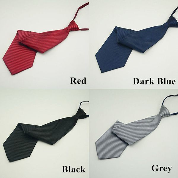 

fashion zipper ties for men/gravata 10 cm business cravat solid blue color neckties convenient male neck tie black blue red