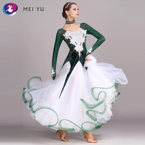 

mei yu s7017 modern dance costume women ladies dancewear waltzing tango dancing dress ballroom costume evening party dress, Black;red