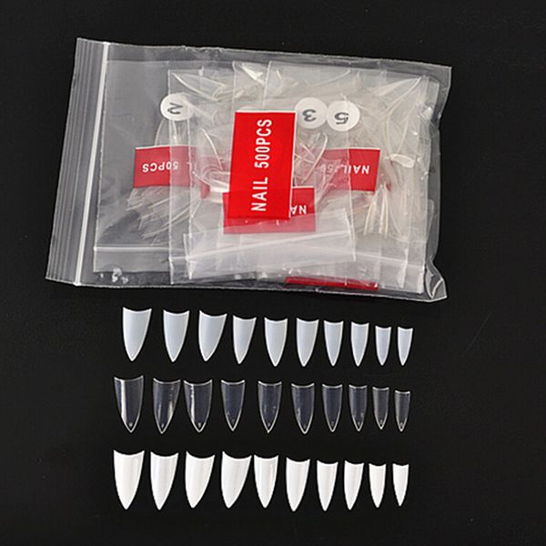 

500pcs french acrylic uv gel stileo point false nails tips wholesale, Red;gold