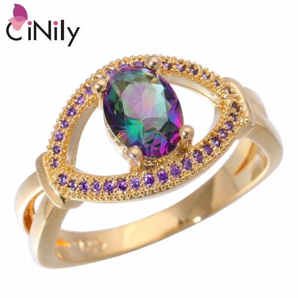 

cinily mystic zircon purple zircon yellow gold color wholesale sell jewelry for women christmas gift ring size 5-10 nj10880, Golden;silver