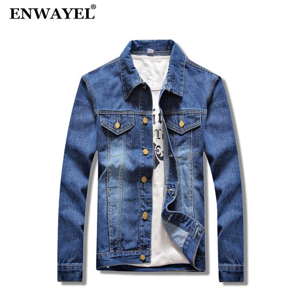 

enwayel 2018 spring autumn pockets denim jeans casual jackets men coat fashion male jacket slim mens brand clothes clothing e019, Black;brown