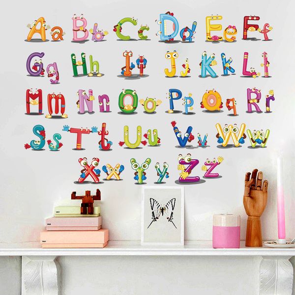 

puzzle early education paste 26 english alphabet wall stickers for kids rooms cartoon art bedroom wall background decal