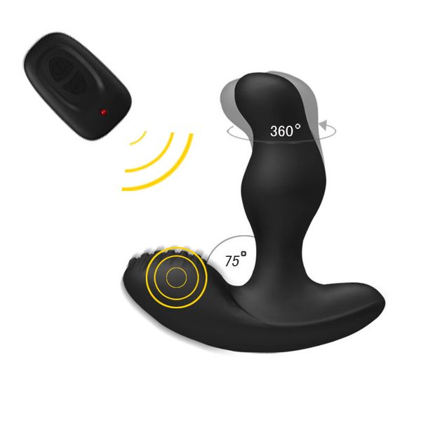 Levett Caesar USB Carregando a próstata Massager 360 graus Rotação Sem Fio Controle Remoto Remoto Vibrador para Homens Anal Sexo Brinquedos Y1892803