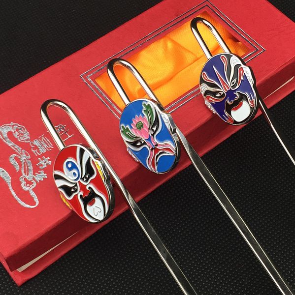 Marcadores personalizados de metal vintage Ópera de Pequim estilo chinês artesanato criativo lembrança presente de agradecimento para professor