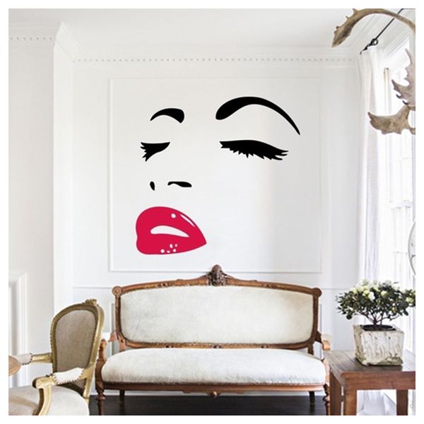 Grosshandel Frauen Schonheit Audrey Hepburn Augen Rote Lippen Removable Room Decor Wandaufkleber Abziehbilder Von Hymen 22 89 Auf De Dhgate Com