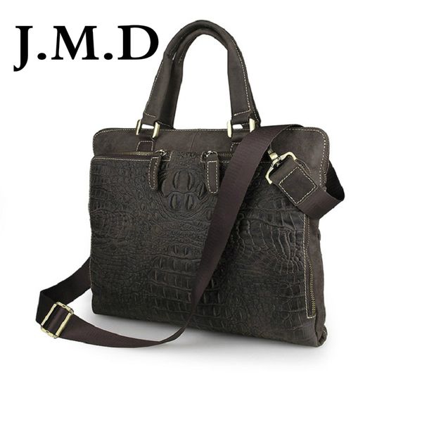 

j.m.d 2018 new 100% genuine leather messenger bag briefcase lapbag shoulder crocodile pattern 7294